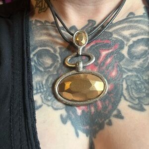 Gold Faceted Oval Pendant 3 for $15 or 4 for $20